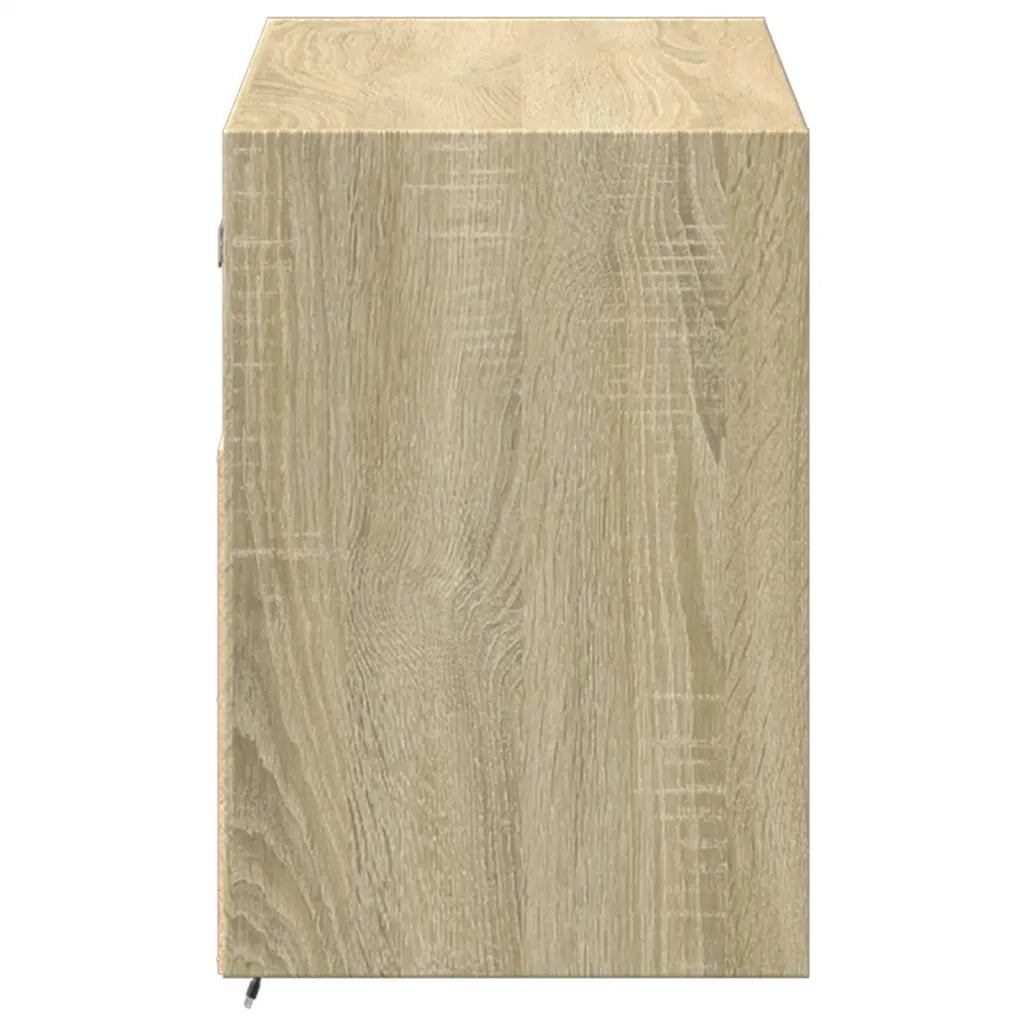 vidaXL Mobile TV a Parete con Luci LED Rovere Sonoma 100x31x45 cm