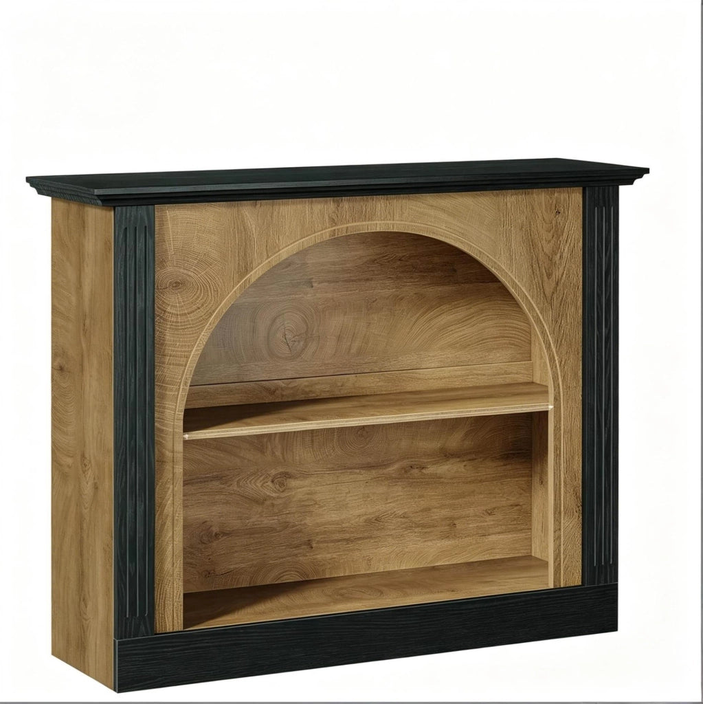 Consolle ULEVR 110x30 cm a 3 livelli con 2 ripiani, design moderno, nero rustico