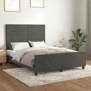 Giroletto senza Materasso-Struttura Letto Grigio Scuro 140x200 cm Velluto 463939