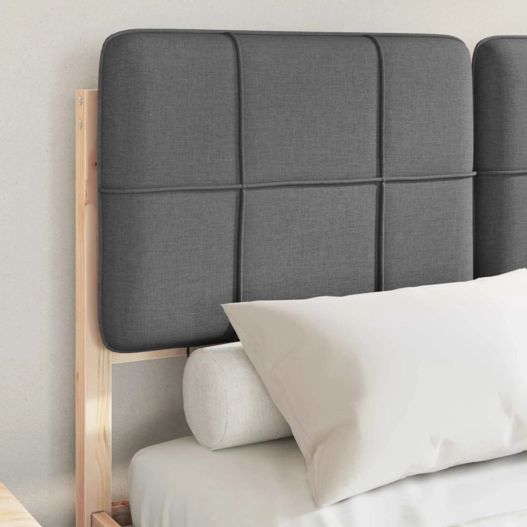 Letto con Testiera Rivestita Grigio scuro 120 x 190 cm
