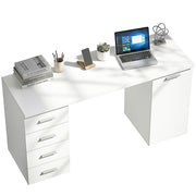 Scrivania con cassetti e armadio ¨C zephmum ¨C Bianco 140x