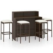 Set Bar da Giardino 3 pz | Set Salotto da Giardino con Cuscini Marrone