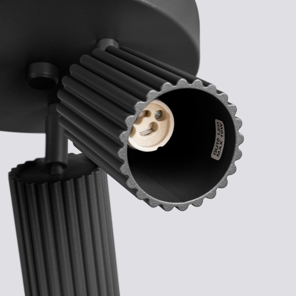Plafoniera rotonda nera Ø20 3 spot orientabili GU10