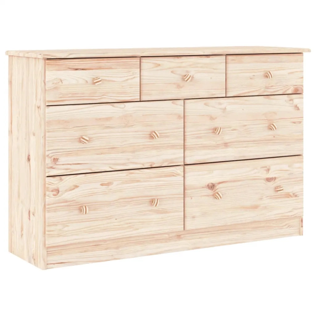 Cassettiera ALTA 112x35x73 cm in Legno Massello di Pinocod mxl 81881