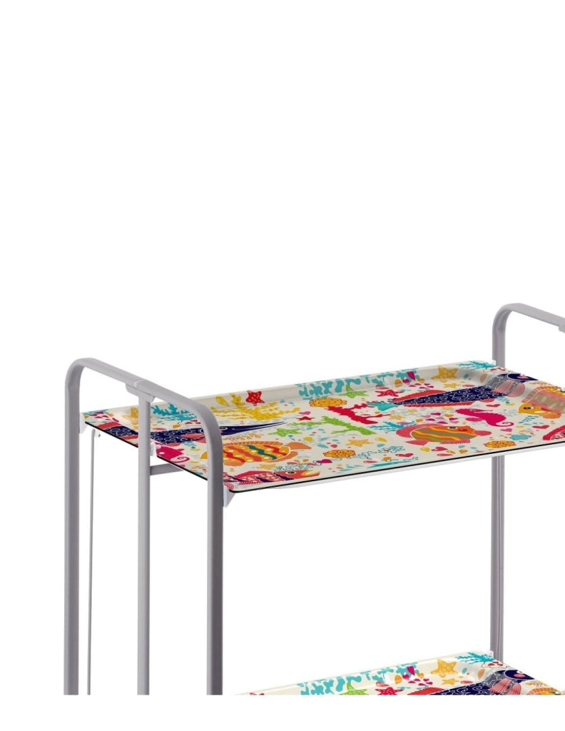 Carrello da cucina pieghevole grigio con ruote BAUHAUS 2 ripiani