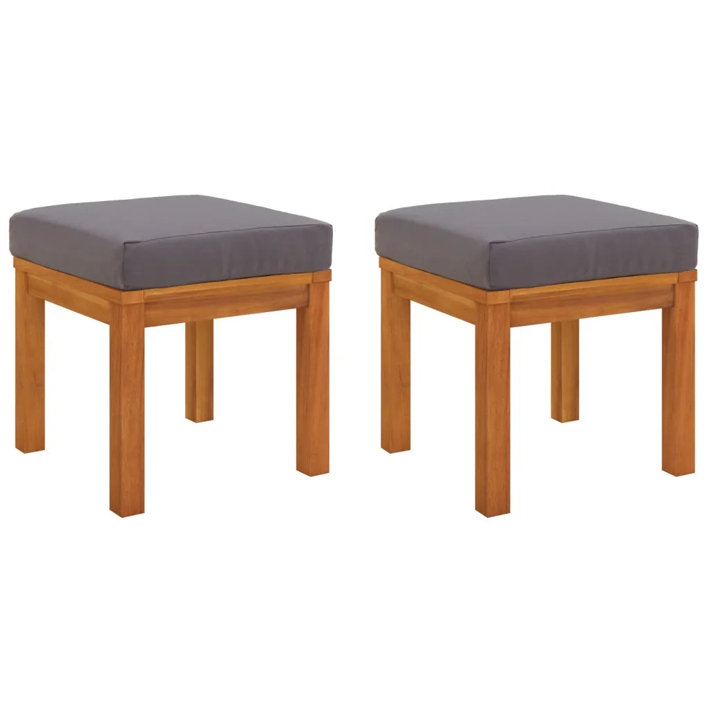 Sgabelli da Giardino con Cuscini 2 pz 40x40x42cm Massello Acacia CFW4912529