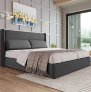 Letto matrimoniale contenitore 140x200 cm grigio con materasso