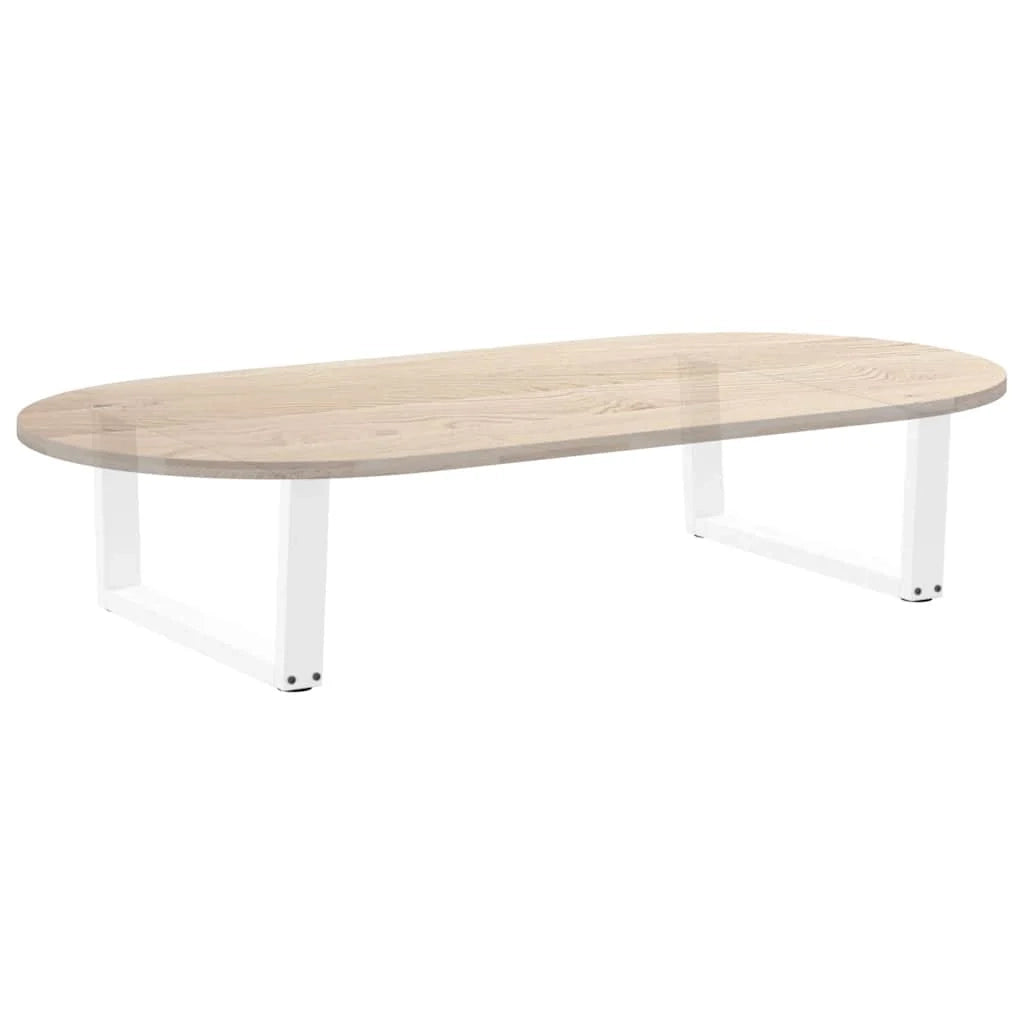 Set di 2 gambe per tavolino a V 70 x 30-31 cm con piedini regolabili design contemporaneo acciaio bianco 02_0056905
