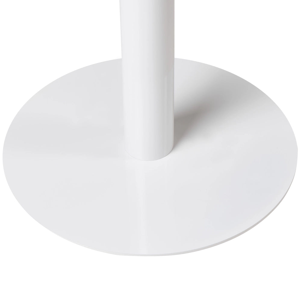 Tavolino da giardino Bistro Marrone chiaro e bianco Piano rotondo 60x60 cm Base metallica Rustico moderno