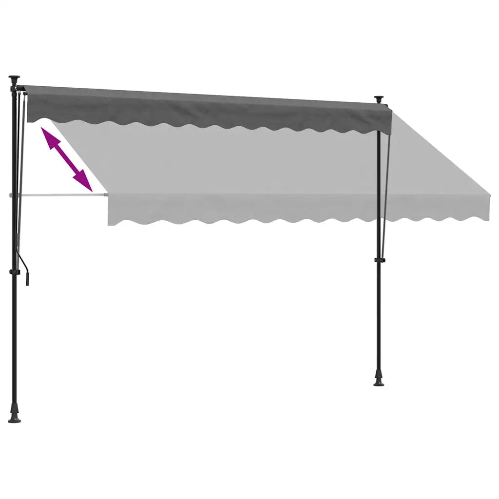 Tenda da Sole | Tenda parasole Retrattile Antracite 300x150 cm Tessuto e Acciaio