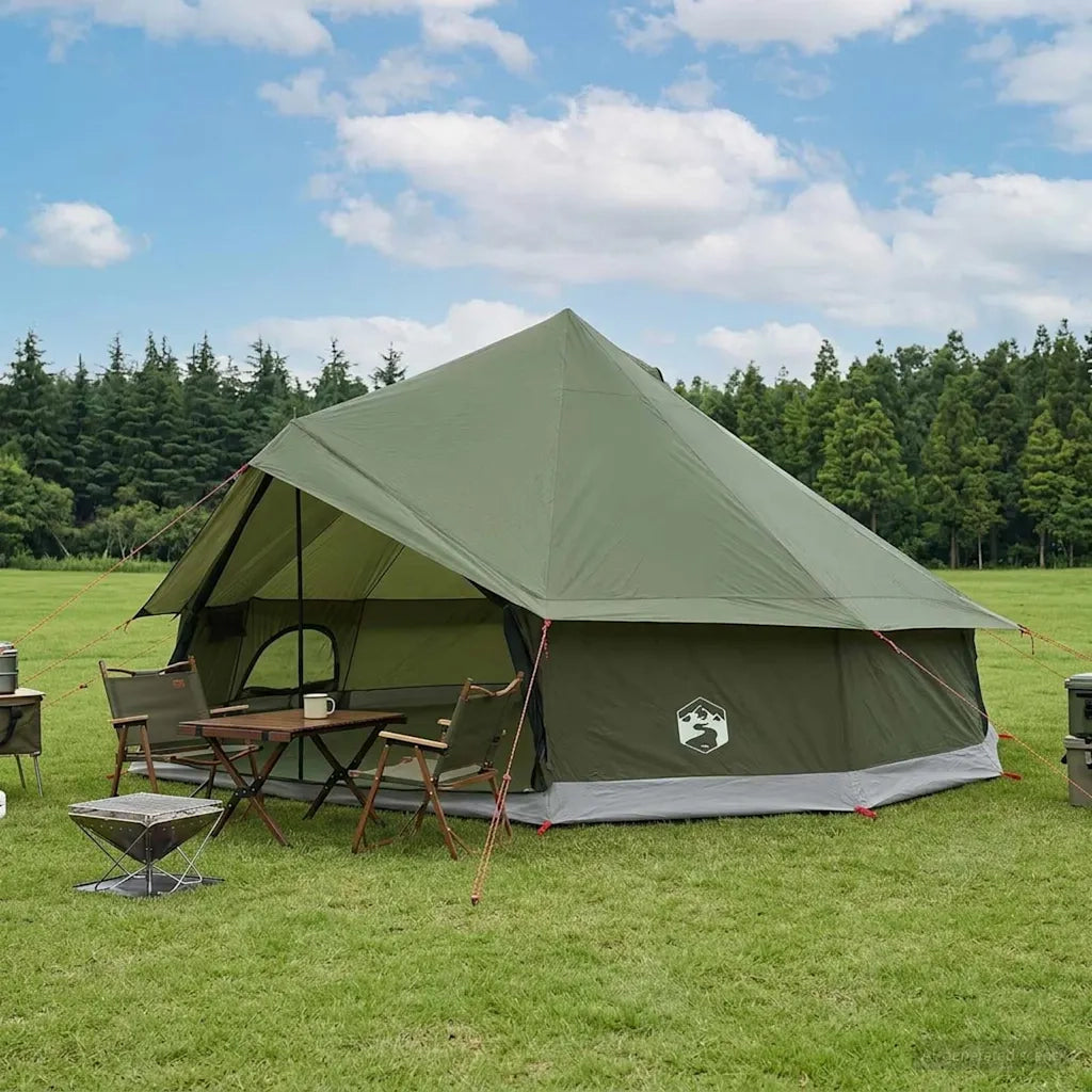 Tenda Tipi Verde Oliva 600 x 600 x 350 cm Poliestere e Acciaio 42029030