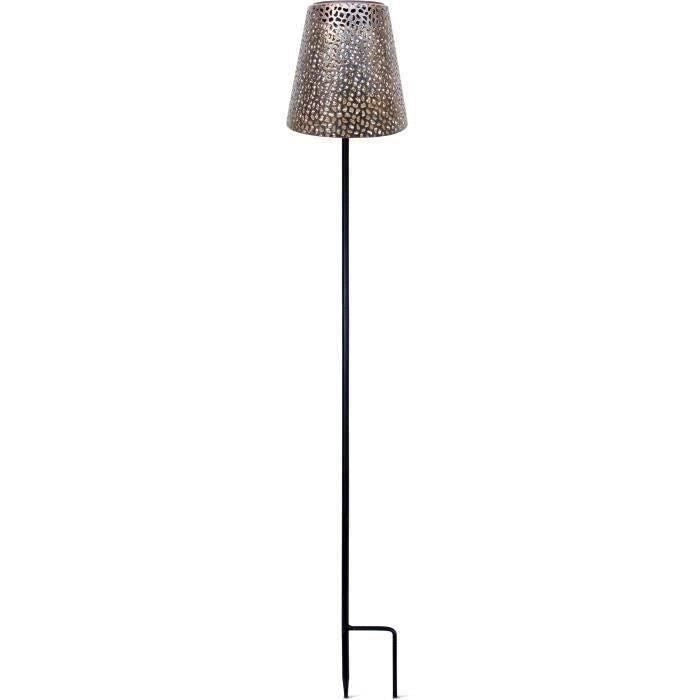 Lampada solare - GARDEN ID Gold - 12 h70 cm - Autonomia 6-8 ore - Piede stabilizzatore - Tasto on/off - Senza cablaggio - Batteria AAA.