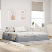 Letto ottomano Grigio chiaro 200 x 200 cm Tessuto 3442844
