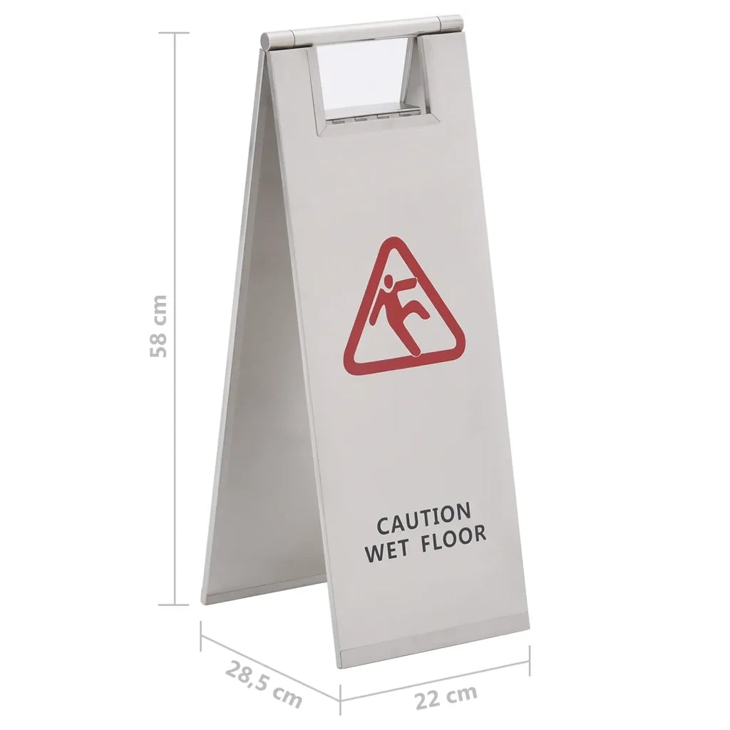 Cartello Pieghevole Pavimento Bagnato in Acciaio Inox 149575