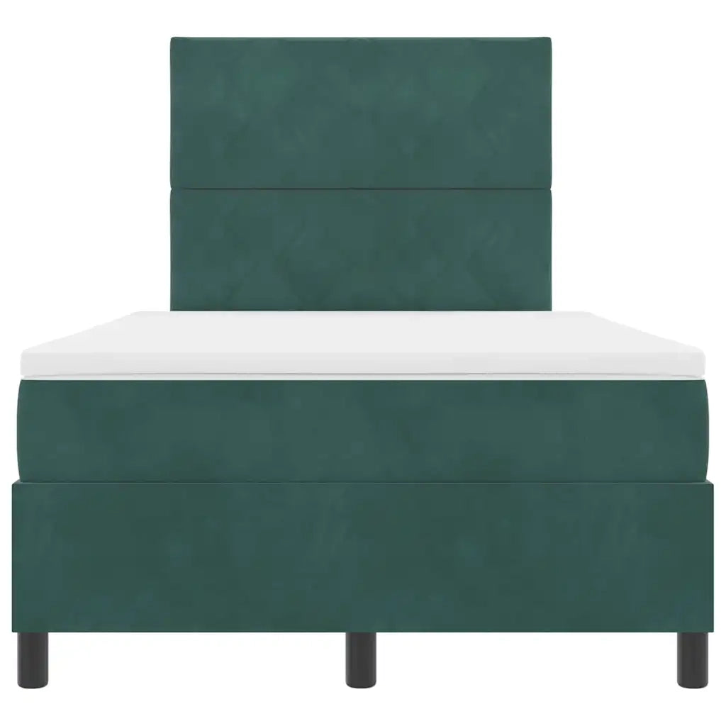 Letto a molle con materasso Verde Scuro 120 x 190 cm Velluto 3339887