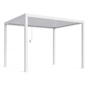 Pergola Gazebo Bioclimatica 3X4 Metri Con Tetto A Lamelle Orientabili Sistema Di Drenaggio Struttura In Acciaio E Alluminio Resistente Ai Raggi UV Per Giardino Terrazza E Piscina Bianco Opaco