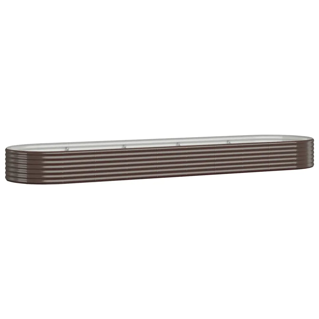 Vaso Giardino Acciaio Verniciato Polvere 396x100x36cm Marrone cod mxl 67369