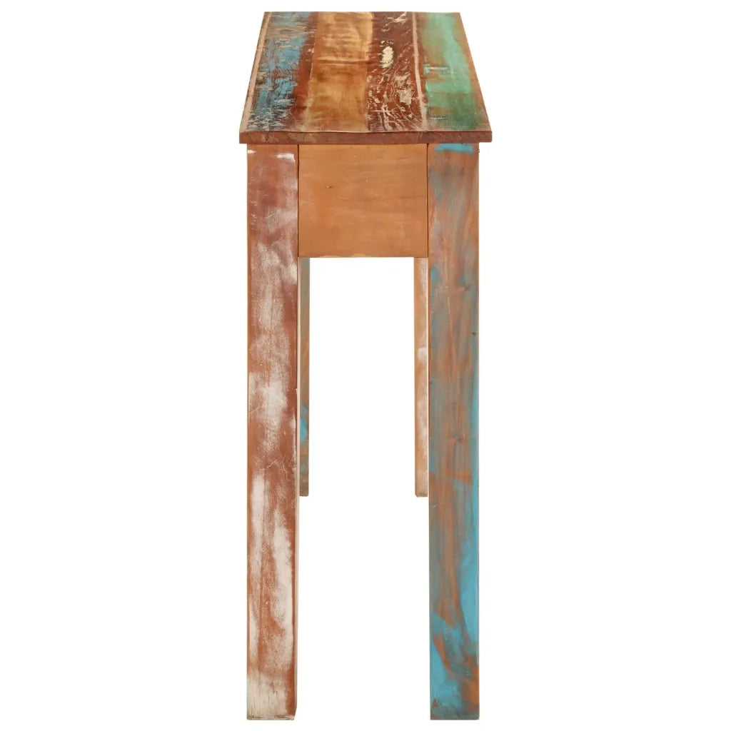 vidaXL Tavolo Consolle 110x30x75 cm in Legno Massello di Recupero
