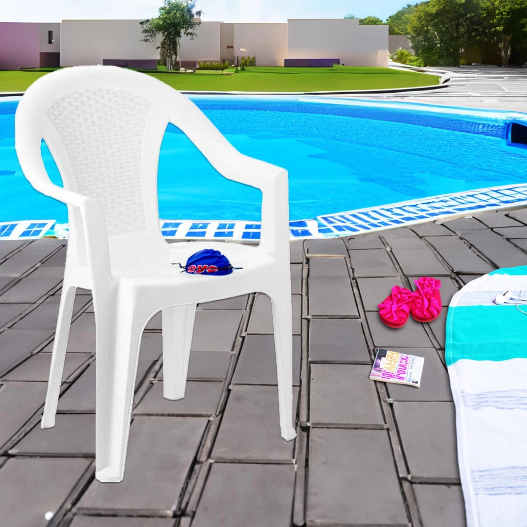 SET 4 SEDIE DA GIARDINO KORA IN POLIPROPILENE COLORE BIANCO 55 X 54 X 82 CM