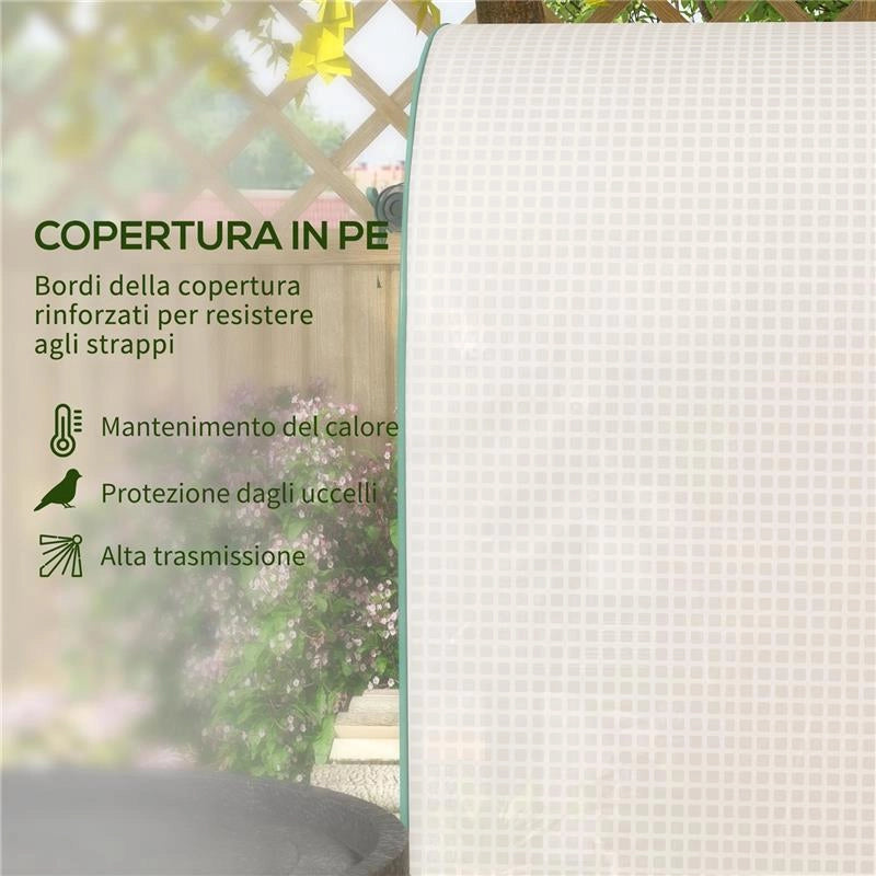 SERRA DA GIARDINO VERTICALE CON 4 RIPIANI IN METALLO E COPERTURA IN PE, 80X50X160 CM, BIANCO
