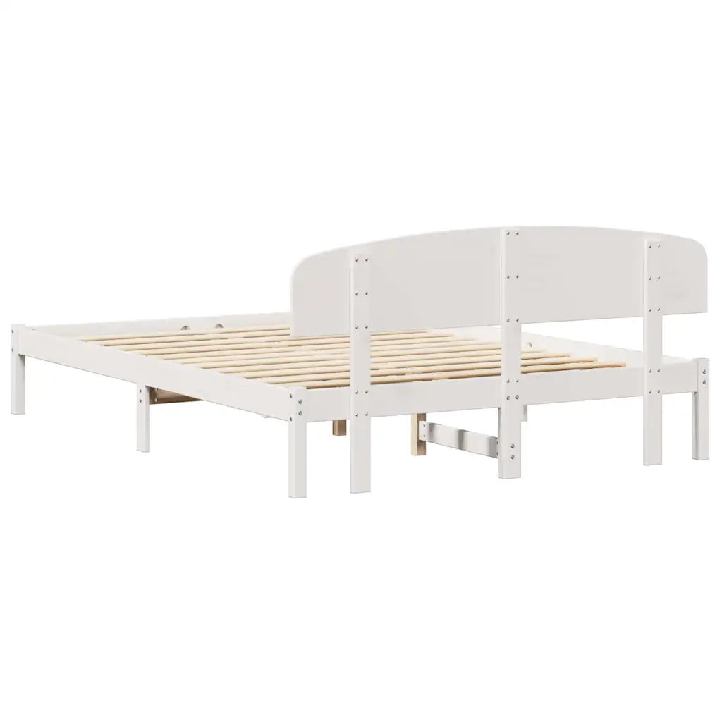 Struttura del letto Bianco 150 x 200 cm Pino massello