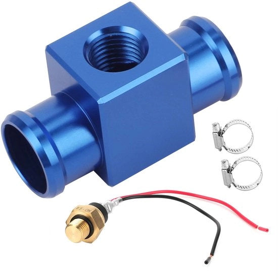 Regolatore di temperatura per termostato - Sensore di temperatura per ventilatore - Flessibile e versatile - Blu - Adattatore per tubo radiatore - Adatto per uso