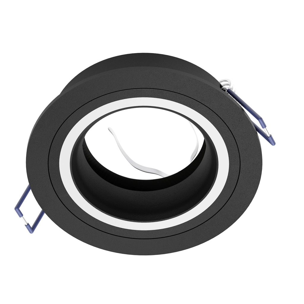 Faretto Ad Incasso Moderno Carosso Alluminio Nero 1 Luce Gu10 35W Ip20