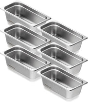 Set di 6 Buffetpan Riscaldabile 3,8L - 1/3 GN - 0,8 mm Acciaio Inox - Piatto di Vapore per Catering, BBQ & Feste
