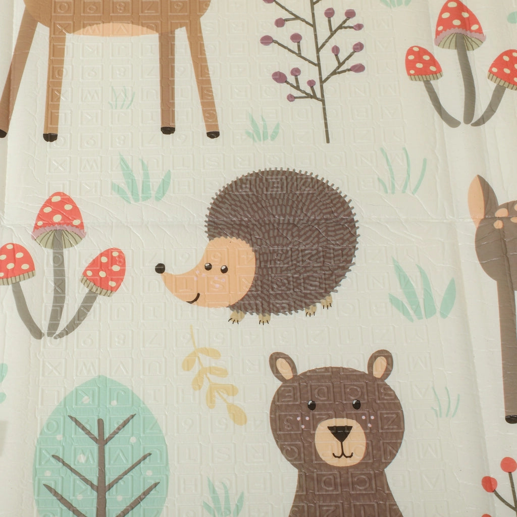 Tappeto Morbido per Bambini 196x176x1,5 cm Superficie Impermeabile in XPE a Tema Foresta