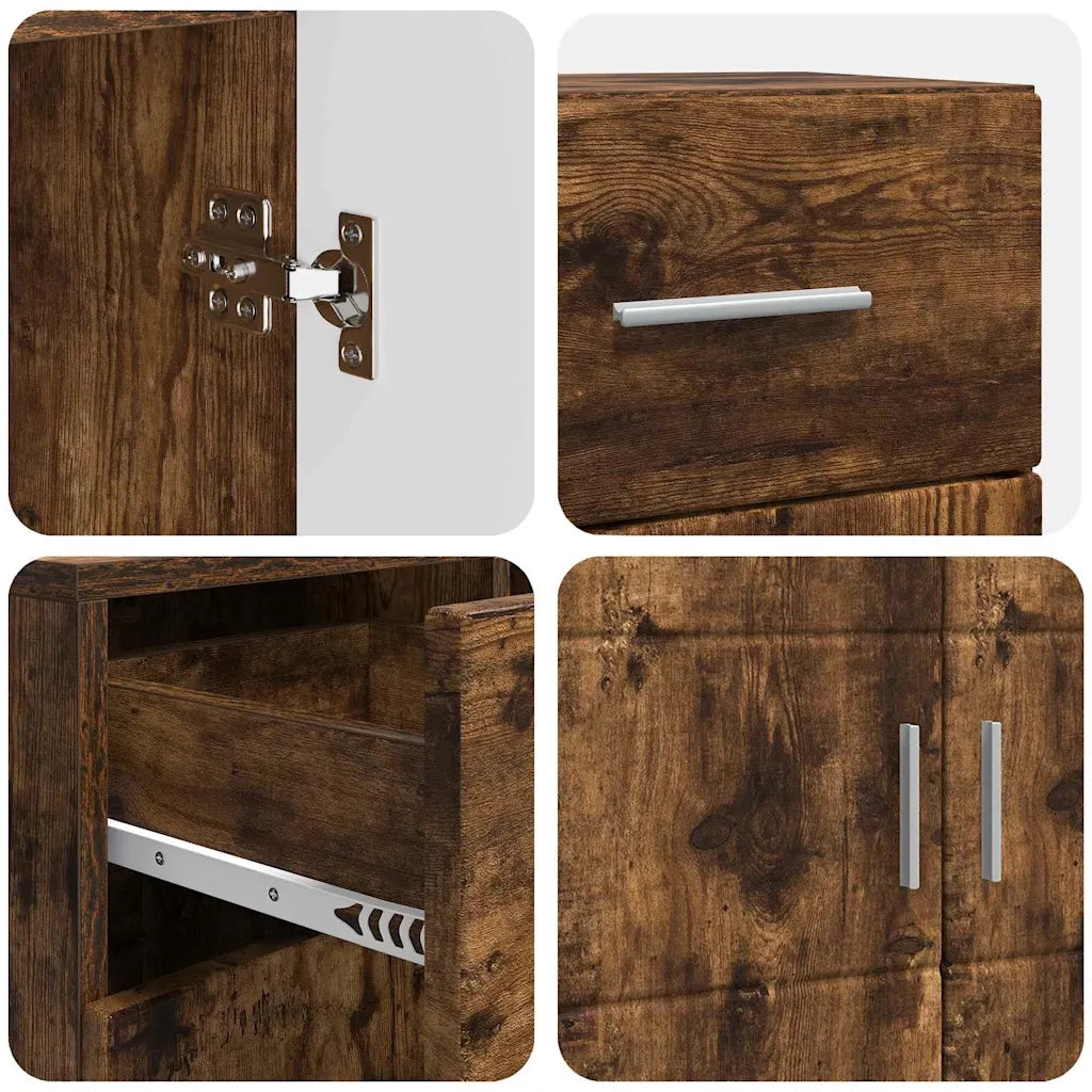 Credenza-Buffet-Armadio da cucina Rovere fumo 88,5 x 30,5 x 73 cm Legno multistrato