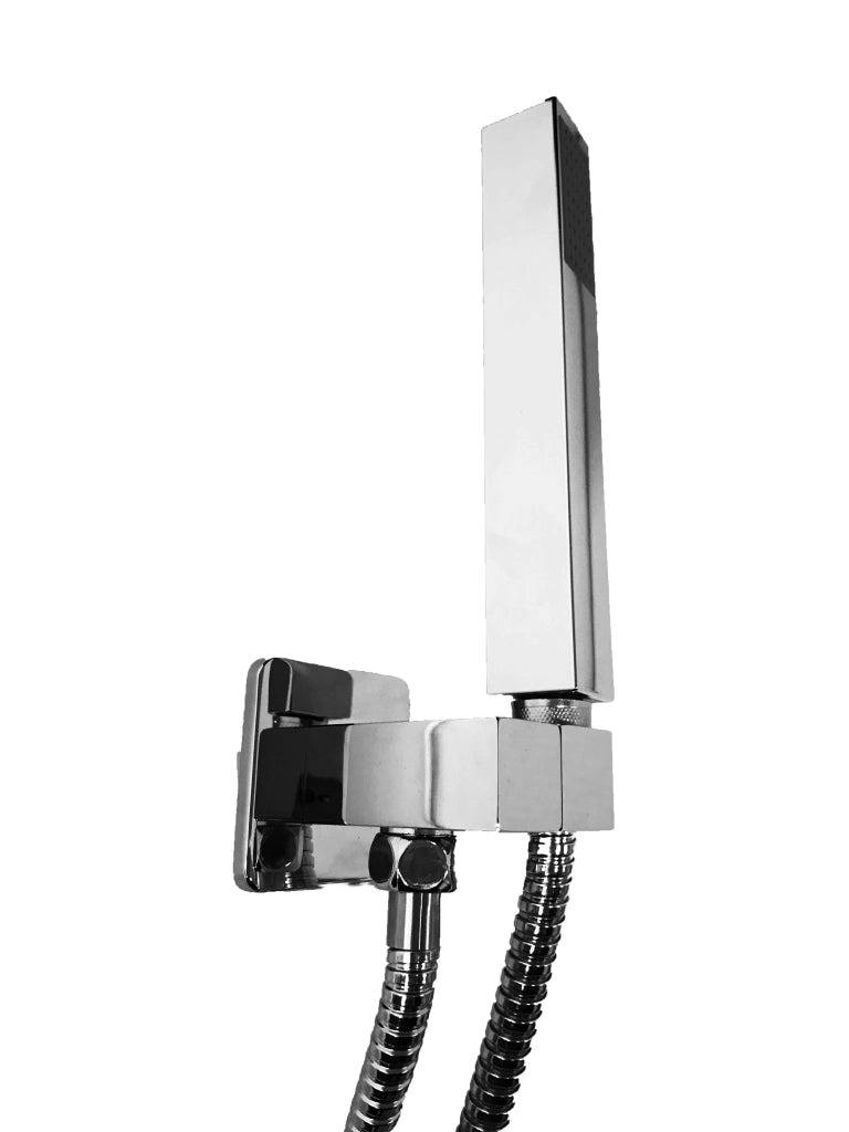 Presa acqua con supporto doccia squadrato completo,flessibile 150