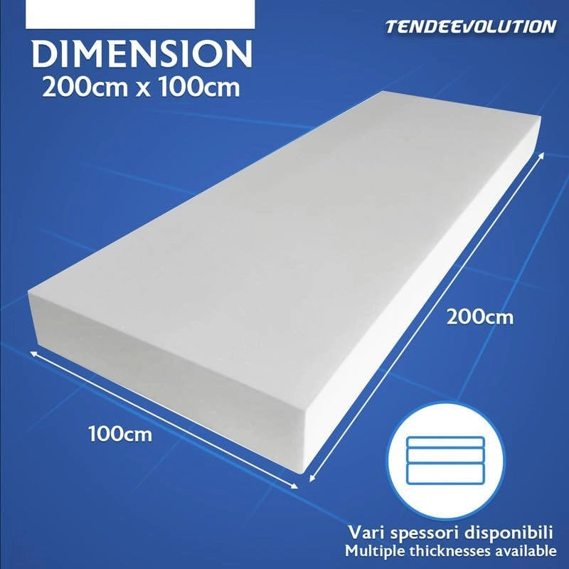Gommapiuma Divani Spessore 2cm - Lastra 2x1m - Densità 30 - Imbottitura Poliuretano Espanso - Sedie, Panche, Lettini