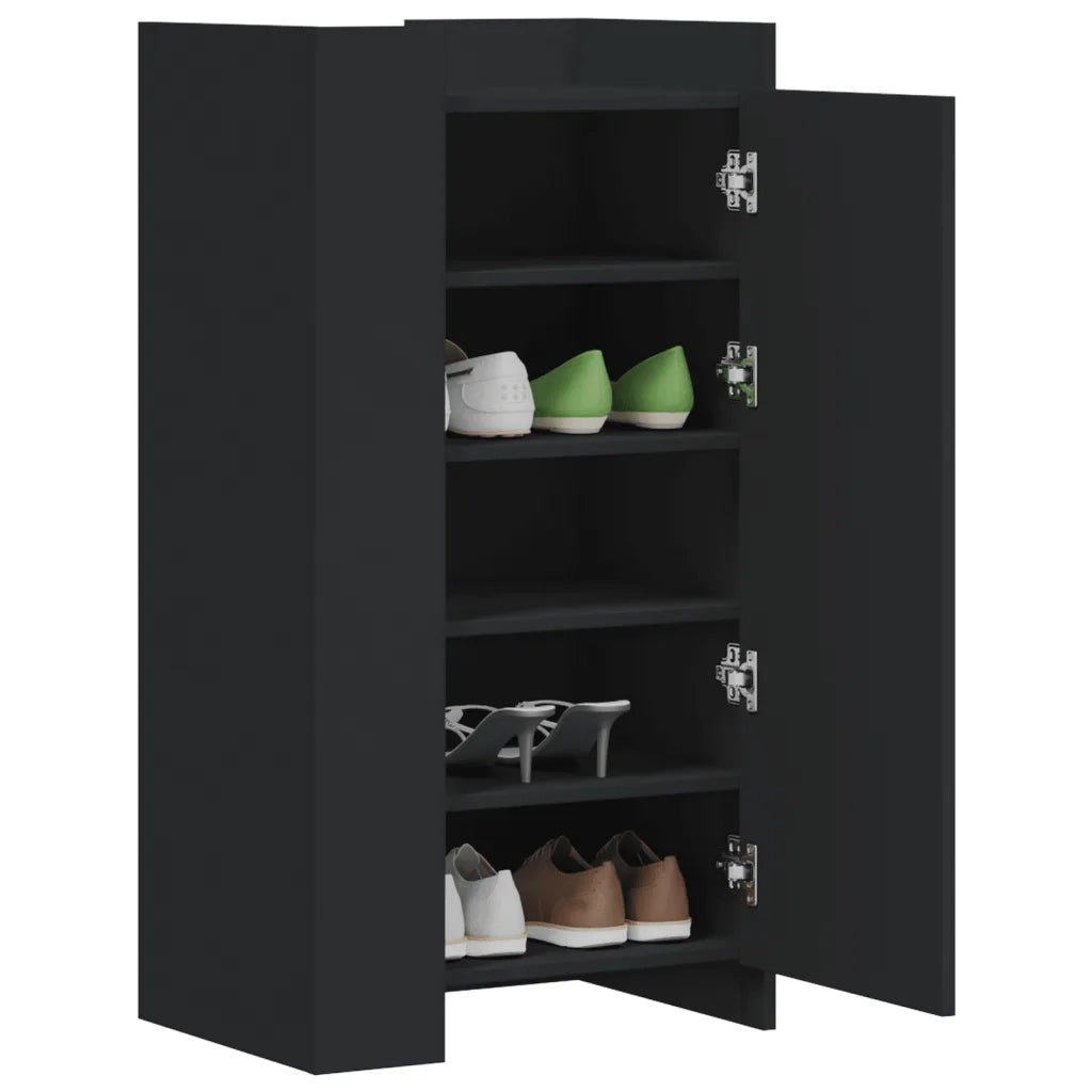 vidaXL Scarpiera Nera 52x37,5x100 cm in Legno Multistrato