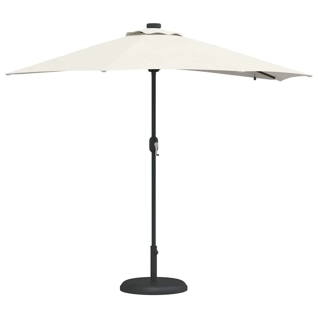 Moderno ombrellone pieghevole da giardino per il relax all'aperto 294 x 150 x 223 cm poliestere color sabbia 02_0058658