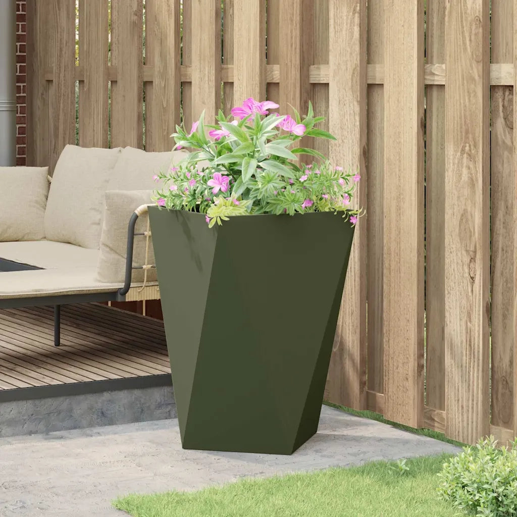 Fioriera Verde oliva 50 x 50 x 75 cm Acciaio