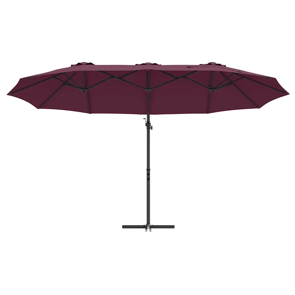 Ombrellone Rosso Bordeaux 372 x 198 x 243 cm 42003381