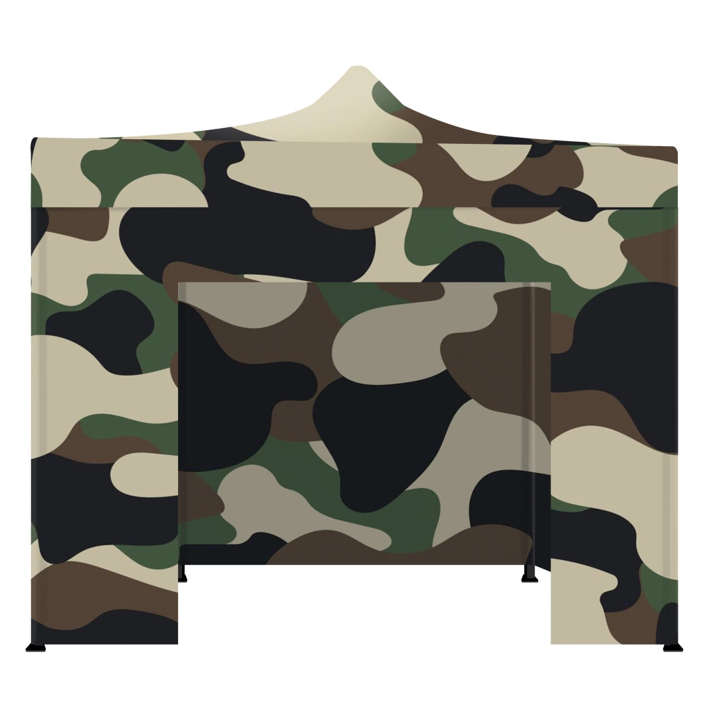 Taman Tenda / Gazebo Per Giardino 3X4,5 Mt Impermeabile Tendone Pieghevole Per Fiere E Mercati Con Teli Laterali Colore Camouflage
