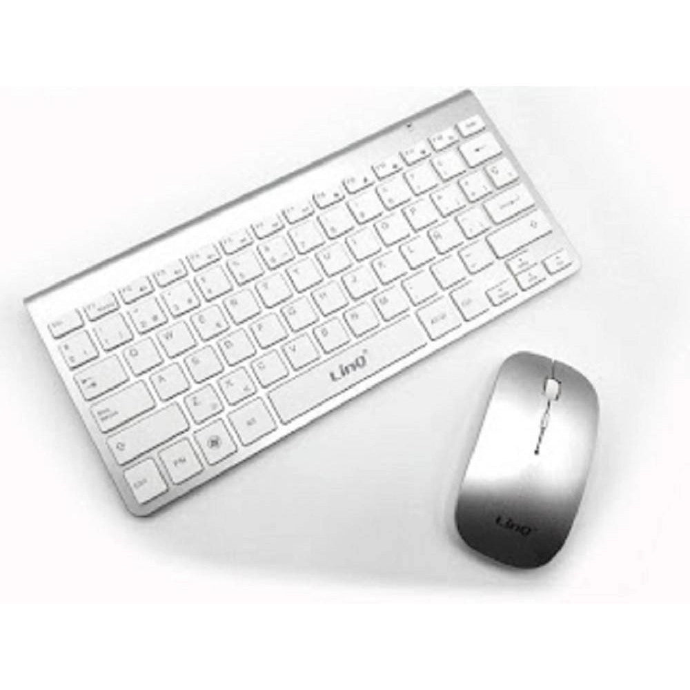 Trade Shop - Kit Tastiera + Mouse Slim Sottile Wireless 2.4ghz Fino A 10 Metri Computer Cs3000 -