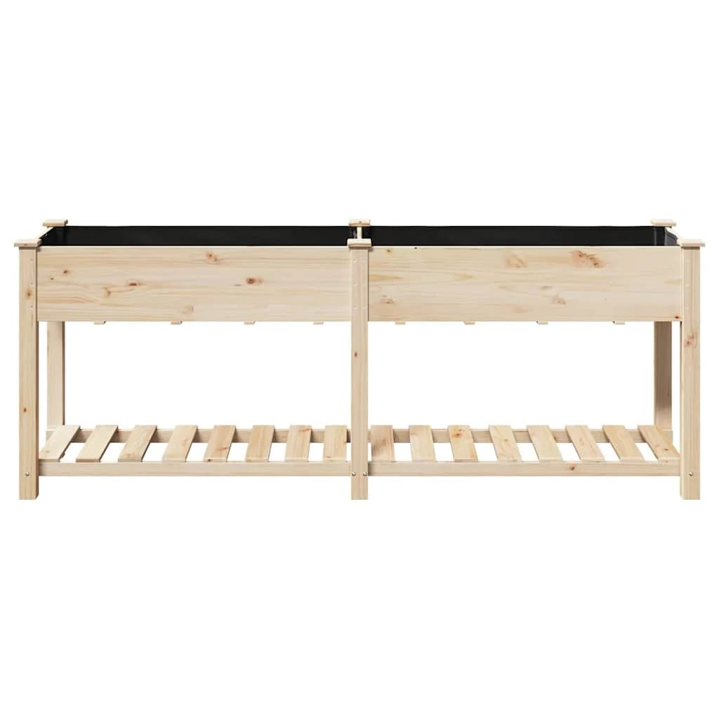 Fioriera da giardino moderna con ripiano 203 x 53 x 76,5 cm per esterni stile minimalista legno beige 02_0058841