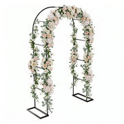Kiros - Arco Floreale Da Giardino con Base Lunghezza e Altezza Regolabili Supporto per piante in Metallo Nero