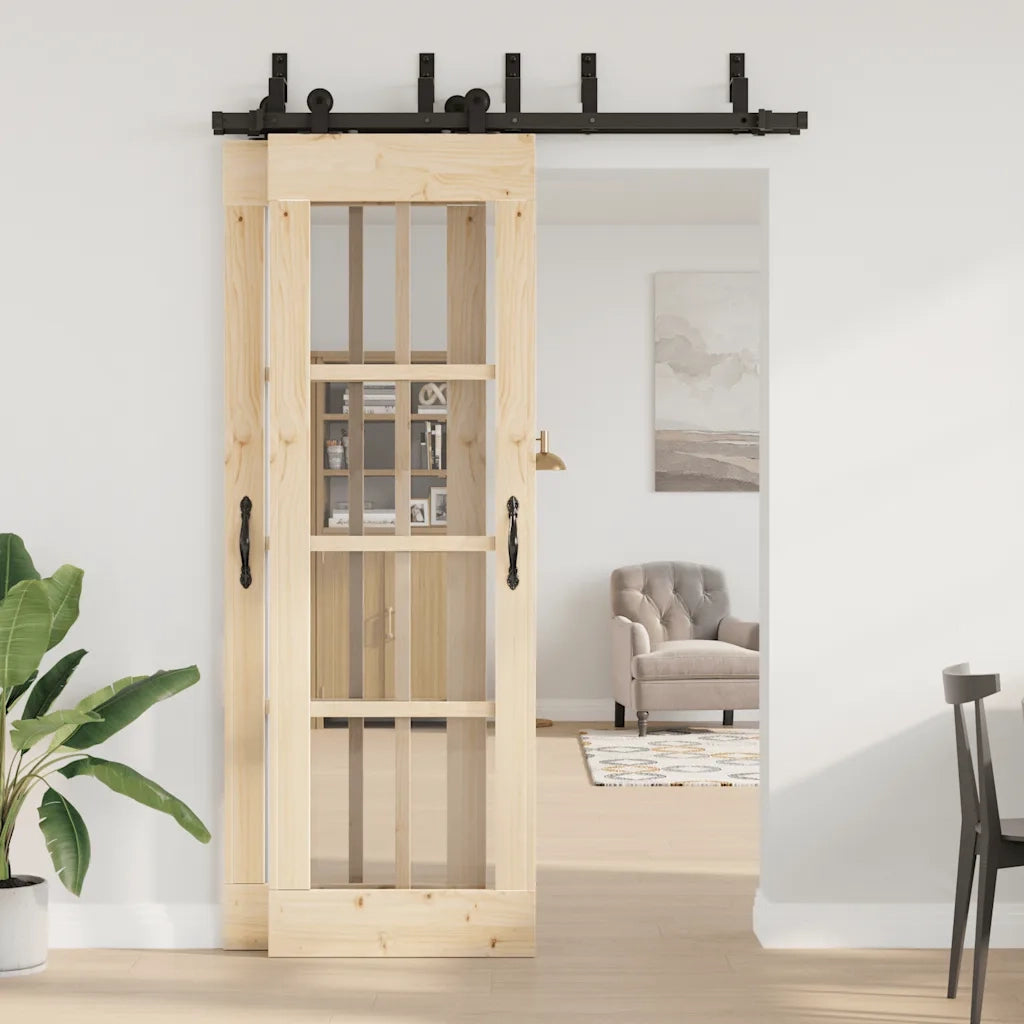 Kit di Binari per Porte Scorrevoli 152,5 cm Acciaio Nero CFW1548359