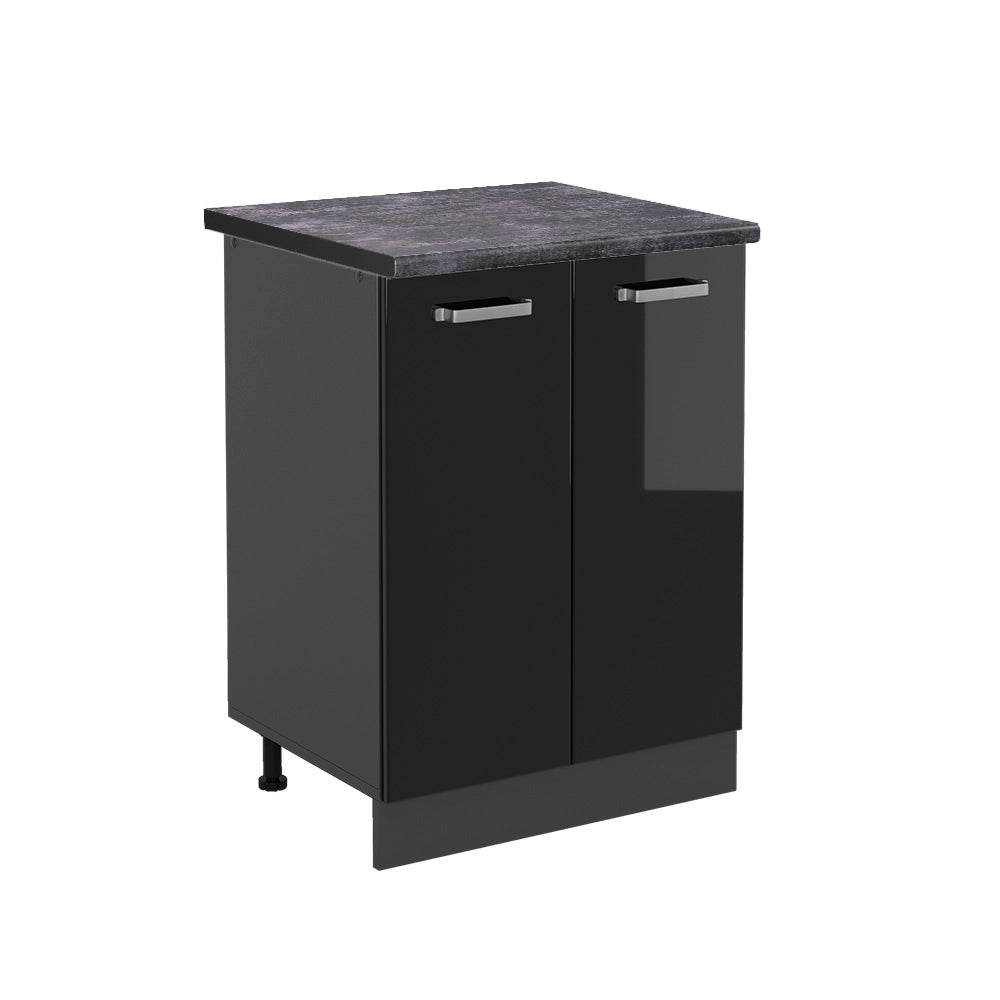 Vicco Mobiletto base cucina Nero lucido 60 cm , PL Antracite
