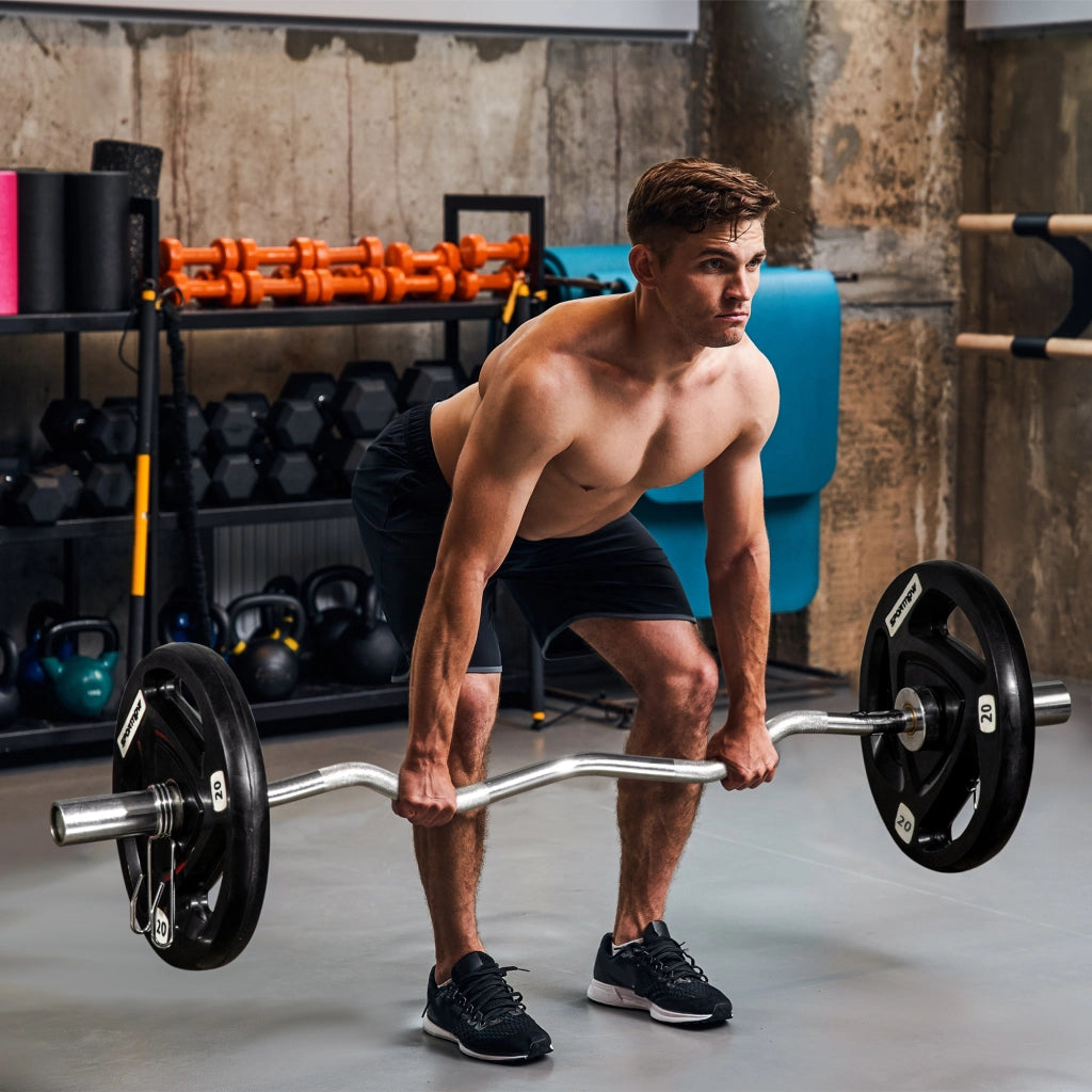 Easycomfort Set di 2 Dischi Pesi da 20kg in Acciaio con Rivestimento in Gomma per Bilanciere