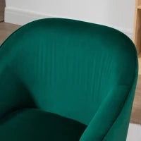 Poltrona da Camera da Letto in Tessuto Effetto Velluto con Gambe in Acciaio, 62x69x75 cm, Verde