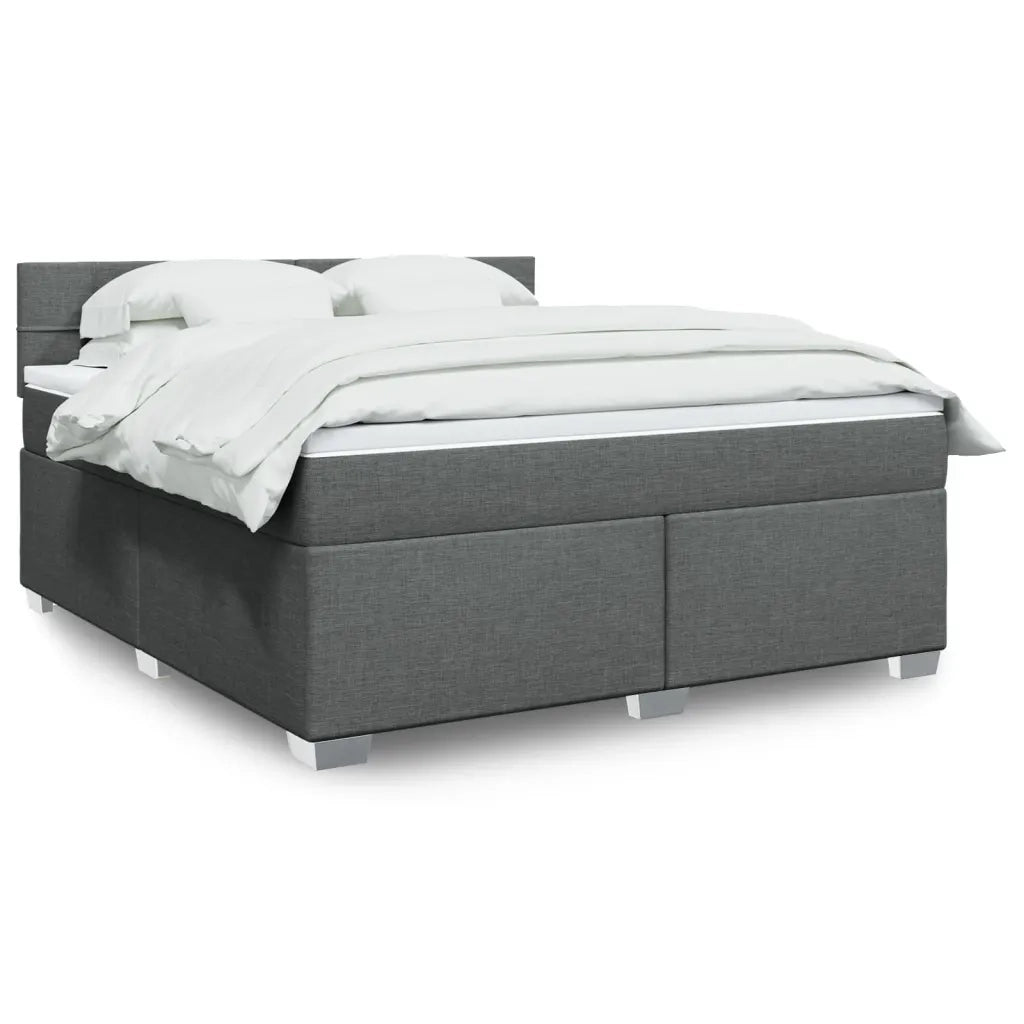 Giroletto a Molle con Materasso Grigio Scuro 180x200 cm Tessuto