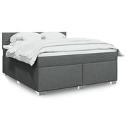 Giroletto a Molle con Materasso Grigio Scuro 180x200 cm Tessuto