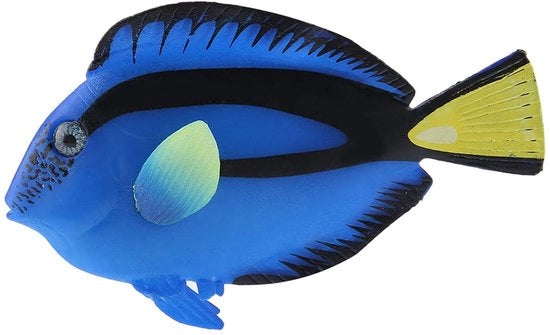 Decorazioni per acquario in silicone, realistici, galleggianti, con accessorio di fissaggio - Dimensioni 7,5/9/8 cm - Peso 33,8 g