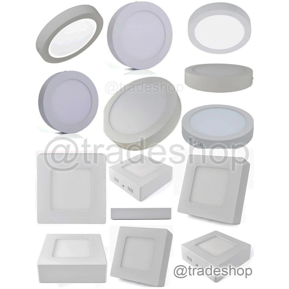 Trade Shop - Pannello Plafoniera Faretto Faro Tondo A Led 6-12-18-24 Watt Freddo Caldo -
