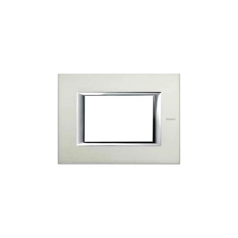 Ha4803Xc Placca 3 Moduli Axolute Alluminio Spazzolato