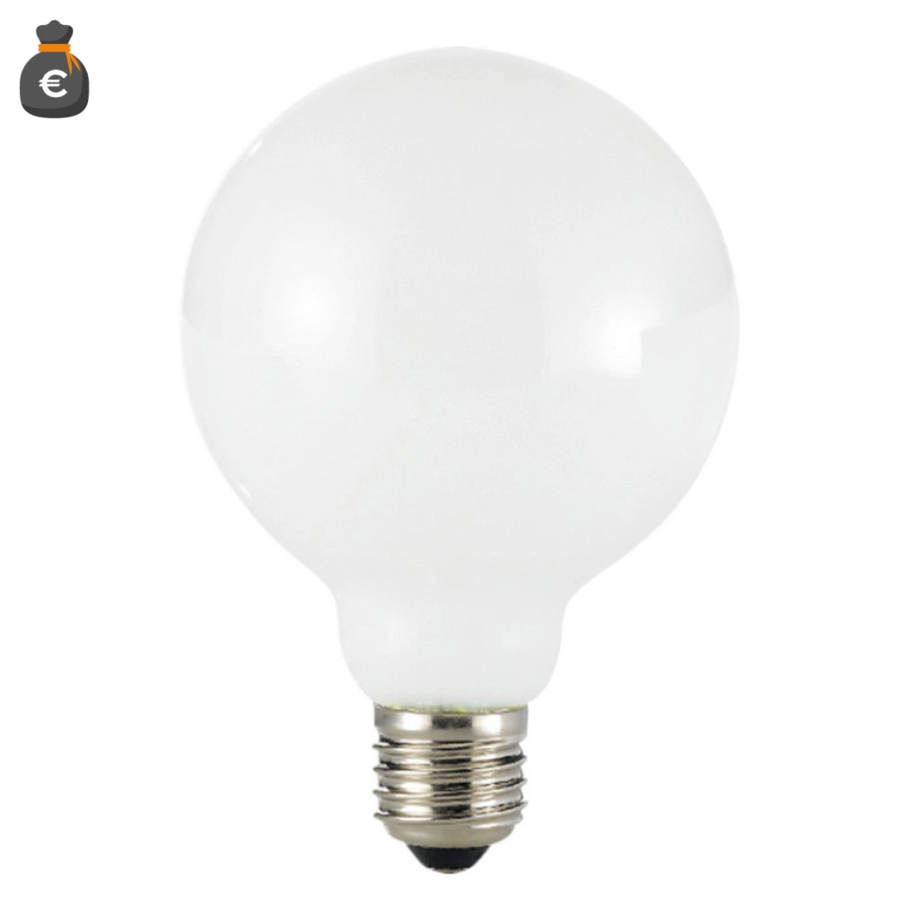Alcapower Lampadina LED Globo 125 Classic E27 10W 1400lm 3000K Vetro Bianco, Luce Calda 360 Gradi, Efficienza Energetica Classe E, Lunga Durata